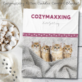 Cozymaxxing Kitten Cuddles Comfort Blanket Fleecedecke