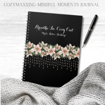 Cozymaxxing Mindful Moments Journal Black & Floral