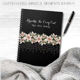Cozymaxxing Mindful Moments Journal Black & Floral Notizblock