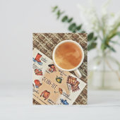 Cozzy Fall Cup of Espresso Coffee Postcard Postkarte (Stehend Vorderseite)