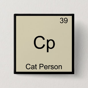 Cp - Cat Person Funny Chemistry Element Symbol T-S Button