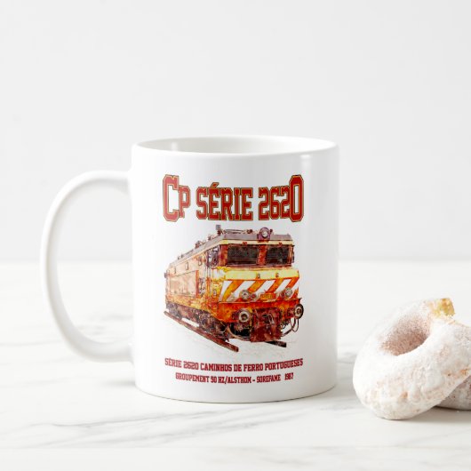 CP Serie 2620 Elektrische Lokomotive. Nez-Casse Lo Kaffeetasse (Mit Donut)