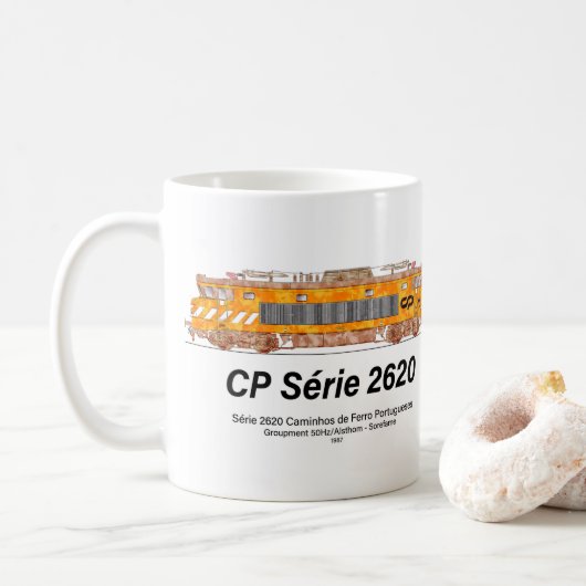 CP Serie 2620 Elektrische Lokomotive. Nez-Casse Lo Kaffeetasse (Mit Donut)