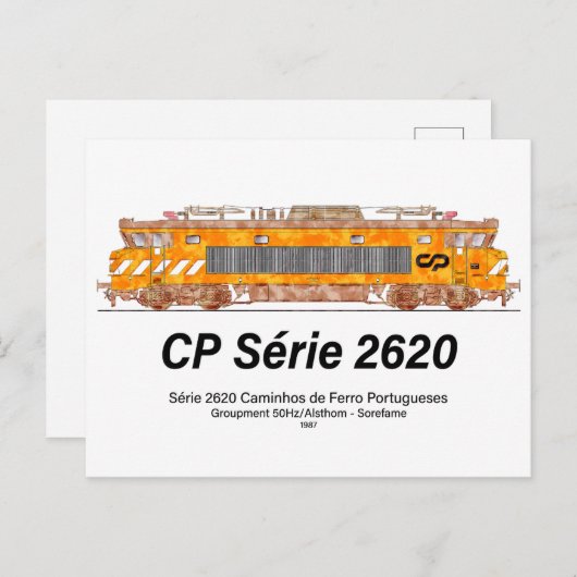 CP Serie 2620 Elektrische Lokomotive. Nez-Casse Lo Postkarte (Vorne/Hinten)
