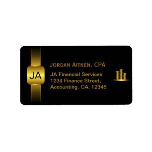 CPA Accountant-Adresslisten für Black and Gold Coi Adressaufkleber