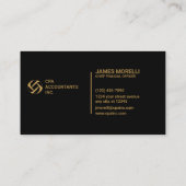 CPA | Accountant Beruflich Elegante Visitenkarte (Rückseite)
