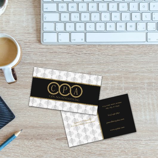 CPA | Accountant Beruflich White | Schwarz Visitenkarte