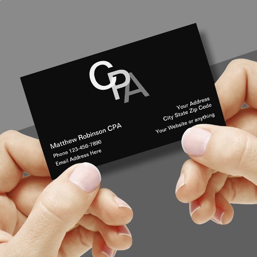 CPA Accountant Monogram Style Visitenkarte