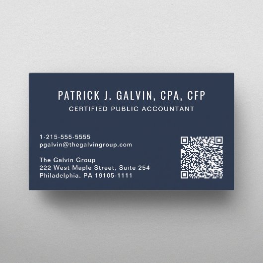 CPA-Buchhalter Blaue QR-Code Visitenkarte