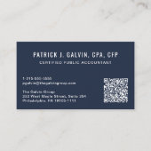 CPA-Buchhalter Blaue QR-Code Visitenkarte (Vorderseite)