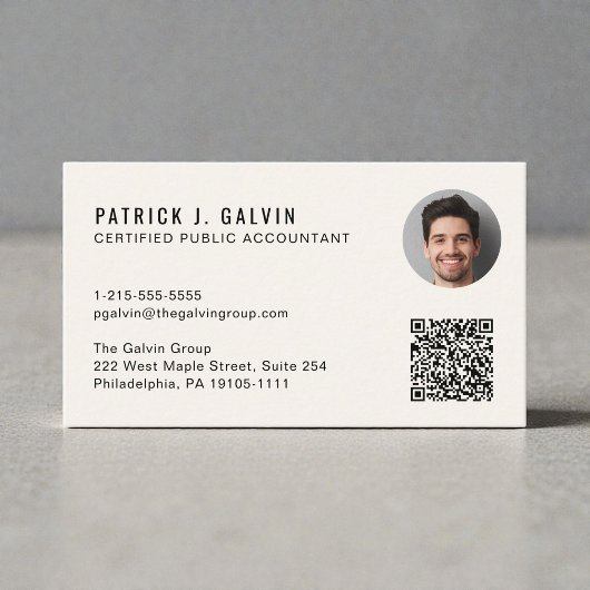 CPA-Buchhalter-QR-Code-Foto-Cream Visitenkarte