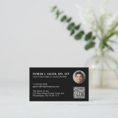 CPA-Buchhalter-QR-Code-Schwarz-Foto Visitenkarte (Stehend Vorderseite)