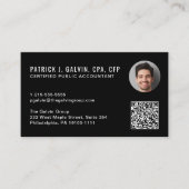 CPA-Buchhalter-QR-Code-Schwarz-Foto Visitenkarte (Vorderseite)