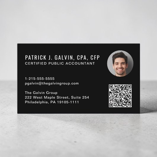 CPA-Buchhalter-QR-Code-Schwarz-Foto Visitenkarte