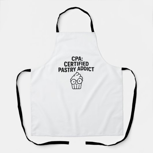 CPA Certified Pastry Addict - Funny Accounting Pun Schürze (Vorderseite)
