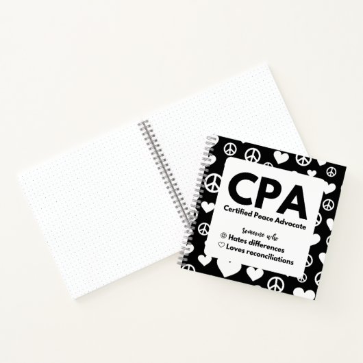 CPA Certified Peace Advocate Notebook Notizblock (Innenseite)