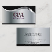 CPA Certified Public Account Black & Silver Visitenkarte (Vorne/Hinten)