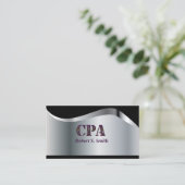 CPA Certified Public Account Black & Silver Visitenkarte (Stehend Vorderseite)