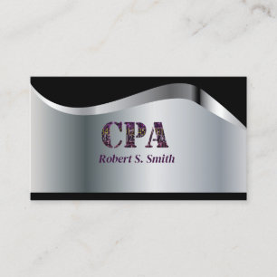 CPA Certified Public Account Black & Silver Visitenkarte