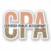 CPA Certified Public Accountant Leopard Print Aufkleber (Vorderseite)