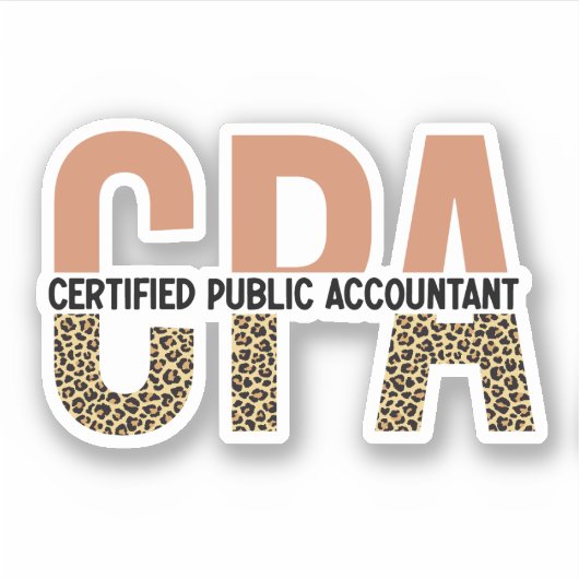 CPA Certified Public Accountant Leopard Print Aufkleber (Vorderseite)