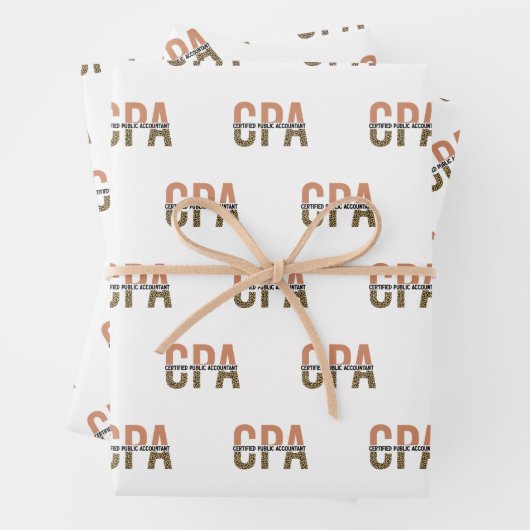 CPA Certified Public Accountant Leopard Print Geschenkpapier Set (Beispiel)