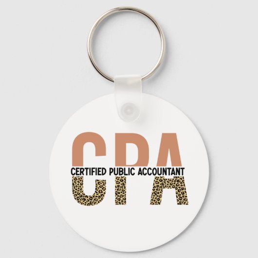 CPA Certified Public Accountant Leopard Print Schlüsselanhänger (Vorderseite)
