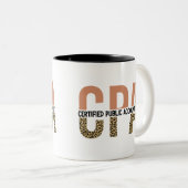 CPA Certified Public Accountant Leopard Print Zweifarbige Tasse (VorderseiteRechts)