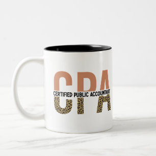 CPA Certified Public Accountant Leopard Print Zweifarbige Tasse