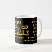 CPA Exam Pass Hall of Fame Add Name Joke Geschenk Kaffeetasse (VorderseiteRechts)