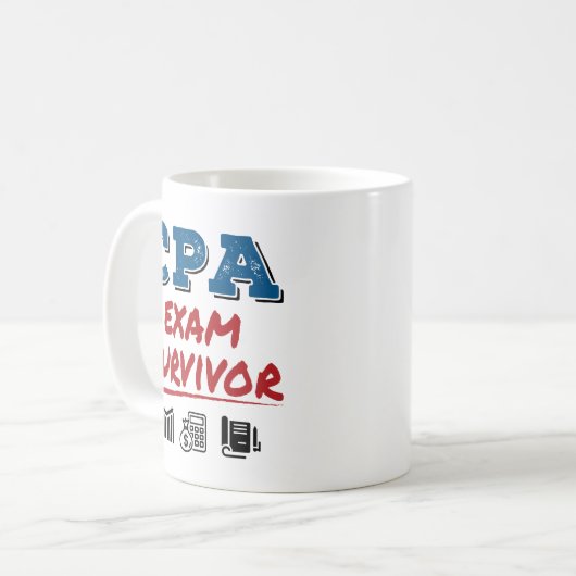 CPA Exam Survivor Kaffeetasse (Vorderseite Links)