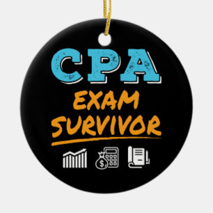 CPA Exam Survivor Keramik Ornament