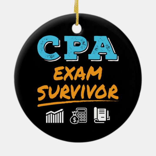 CPA Exam Survivor Keramik Ornament (Hinten)