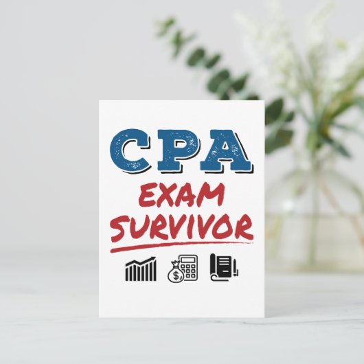 CPA Exam Survivor Postkarte (Stehend Vorderseite)