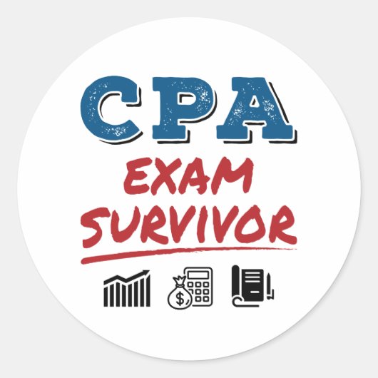 CPA Exam Survivor Runder Aufkleber (Vorderseite)