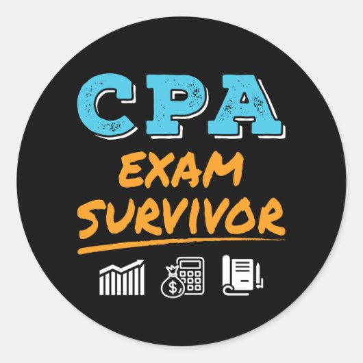 CPA Exam Survivor Runder Aufkleber (Vorderseite)