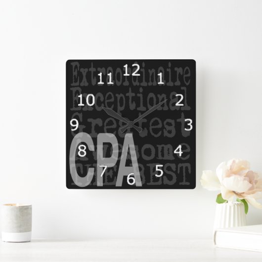 CPA Extraordinator Quadratische Wanduhr (Zuhause)