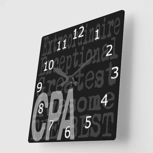 CPA Extraordinator Quadratische Wanduhr (Winkel)