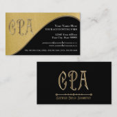 CPA Gold in Black Certified Public Accountant Visitenkarte (Vorne/Hinten)