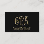 CPA Gold in Black Certified Public Accountant Visitenkarte (Rückseite)