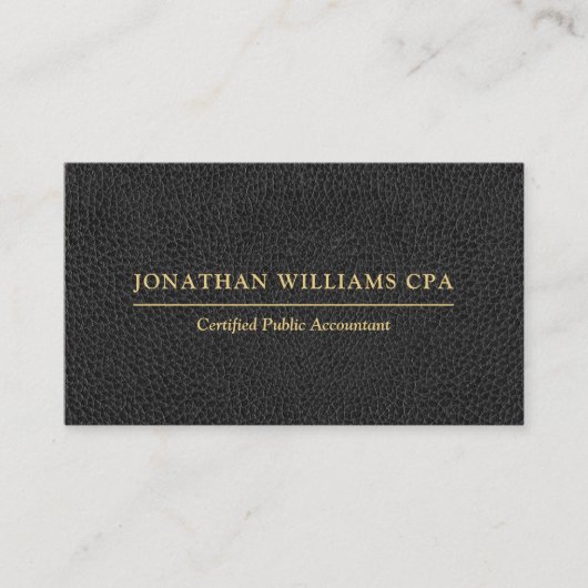CPA-Imitate für Buchhalter Leather Gold Typografie Visitenkarte (Vorderseite)