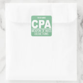 CPA individuelle Name- und Farbaufkleber Quadratischer Aufkleber (Tasche)