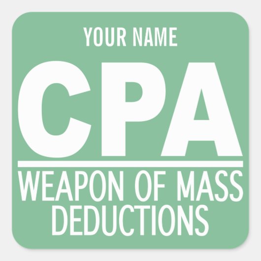 CPA individuelle Name- und Farbaufkleber Quadratischer Aufkleber (Vorderseite)