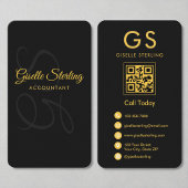 CPA Monogram Black Gold QR Code Visitenkarte