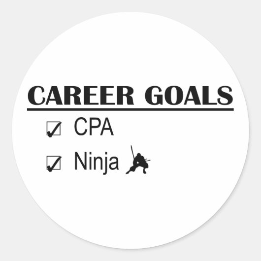 CPA Ninja Karriereziele Runder Aufkleber (Vorderseite)
