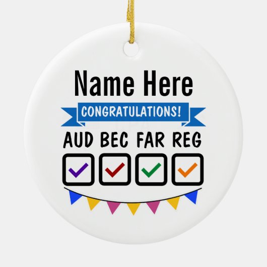 CPA Ornament-Personalisiertes Geschenk für CPA-Prü Keramik Ornament (Hinten)