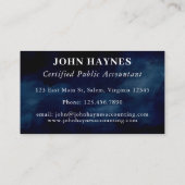CPA Rechnungslegungssteuer Vorbereitung Navy Blue Visitenkarte (Rückseite)