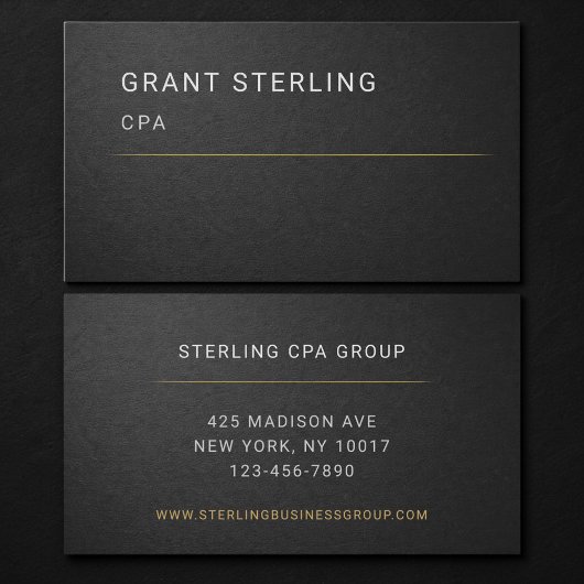 CPA Schwarze Professionelle  Visitenkarte