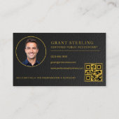CPA Steuerberater Buchhalter Kunstleder QR-Code Visitenkarte (Rückseite)