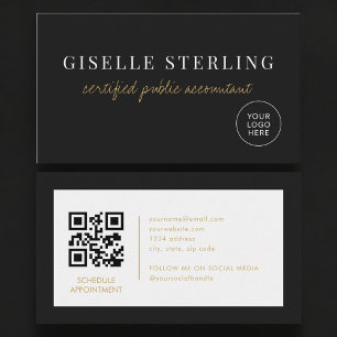 CPA-Steuerberater Minimalistisches Firmenlogo QR-C Visitenkarte